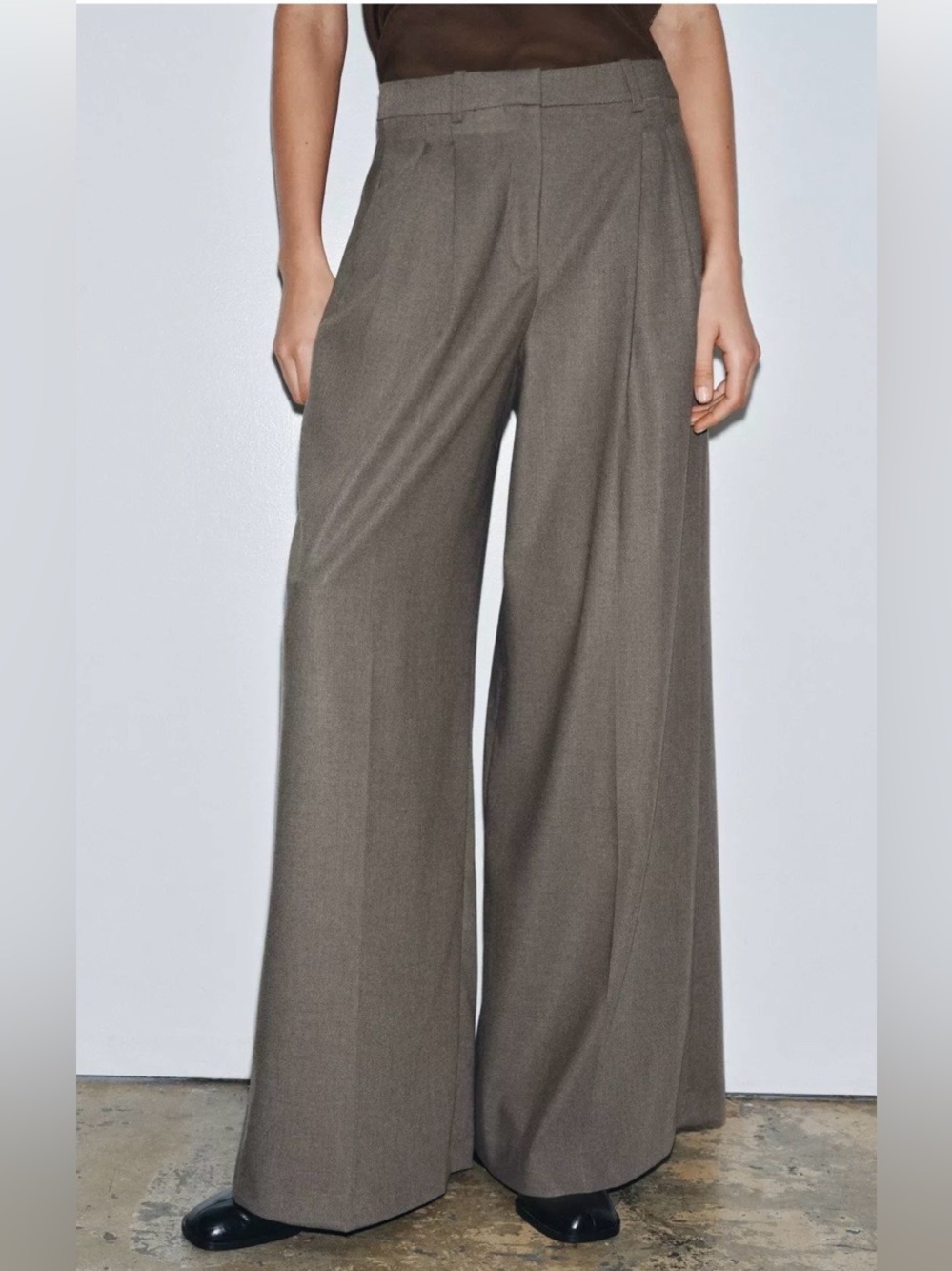 Zara ZW Collection NWT High-Waisted Wide Leg Tailored Pants